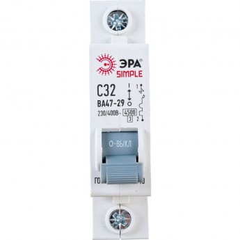 Автоматический выключатель ЭРА SIMPLE-MOD-06 1P 32А (C) 4,5кА ВА 47-29