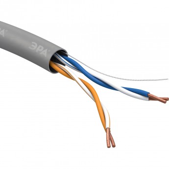 Кабель витая пара ЭРА SIMPLE U/UTP 4x2x24 AWG CAT5E CCA PVC 305м