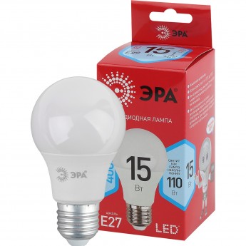 Лампа светодиодная ЭРА RED LINE LED A60-15W-840-E27 R 15Вт A60 груша 4000К нейтр. бел. E27 Б0046356 Лампа светодиодная ЭРА RED LINE LED A60-15W-840-E27 R 15Вт A60 груша 4000К нейтр. бел. E27 Б0046356