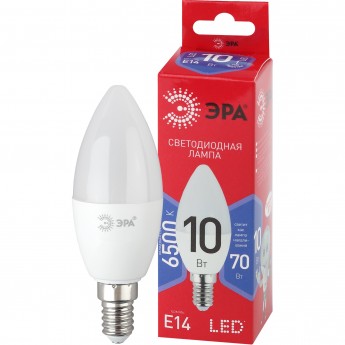 Лампа светодиодная ЭРА RED LINE LED B35-10W-865-E14 R 10Вт B35 свеча 6500К холод. бел. E14